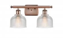 Innovation Lighting 516-2W-AC-G412-LED - Dayton - 2 Light - 16 inch - Antique Copper - Bath Vanity Light