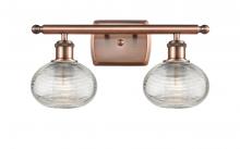 Innovation Lighting 516-2W-AC-G555-6CL - Ithaca - 2 Light - 16 inch - Antique Copper - Bath Vanity Light