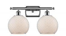 Innovation Lighting 516-2W-PC-G121-8CSN - Farmhouse Chicken Wire - 2 Light - 18 inch - Polished Chrome - Bath Vanity Light