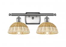 Innovation Lighting 516-2W-SN-NBD2-75-NAT - Bristol Natural II - 2 Light - 18 inch - Brushed Satin Nickel - Bath Vanity Light
