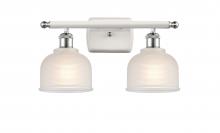 Innovation Lighting 516-2W-WPC-G411-LED - Dayton - 2 Light - 16 inch - White Polished Chrome - Bath Vanity Light