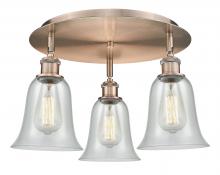 Innovation Lighting 516-3C-AC-G2812 - Hanover - 3 Light - 18 inch - Antique Copper - Flush Mount