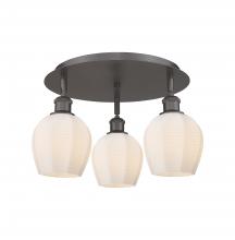 Innovation Lighting 516-3C-OB-G461-6 - Norfolk - 3 Light - 18 inch - Oil Rubbed Bronze - Flush Mount