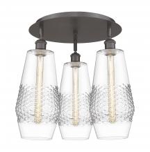 Innovation Lighting 516-3C-OB-G682-7 - Windham - 3 Light - 19 inch - Oil Rubbed Bronze - Flush Mount