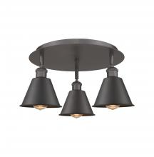 Innovation Lighting 516-3C-OB-M8-OB - Ballston - 3 Light - 18 inch - Oil Rubbed Bronze - Flush Mount