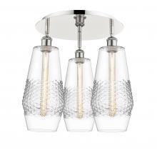 Innovation Lighting 516-3C-PN-G682-7 - Windham - 3 Light - 19 inch - Polished Nickel - Flush Mount