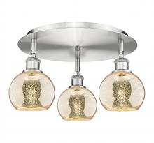 Innovation Lighting 516-3C-SN-G128-6 - Athens - 3 Light - 18 inch - Satin Nickel - Flush Mount