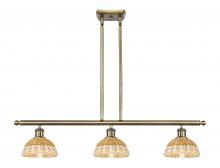 Innovation Lighting 516-3I-AB-NBD2-75-NAT - Bristol Natural II - 3 Light - 36 inch - Antique Brass - Stem Hung - Island Light