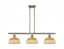 Innovation Lighting 516-3I-AB-NBD2-9-NAT - Bristol Natural II - 3 Light - 36 inch - Antique Brass - Stem Hung - Island Light