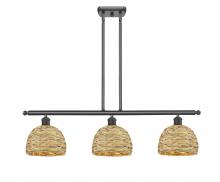 Innovation Lighting 516-3I-OB-RBD-8-NAT - Woven Rattan - 3 Light - 36 inch - Oil Rubbed Bronze - Multi Pendant