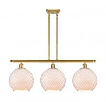 Innovation Lighting 516-3I-SG-G121-10CSN-LED - Farmhouse Chicken Wire - 3 Light - 37 inch - Satin Gold - Cord hung - Island Light