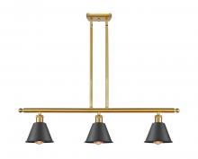 Innovation Lighting 516-3I-SG-M8-BK-LED - Smithfield - 3 Light - 36 inch - Satin Gold - Cord hung - Island Light