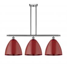 Innovations Lighting 516-3I-SN-MBD-12-RD-LED - Plymouth - 3 Light - 39 inch - Brushed Satin Nickel - Cord hung - Island Light