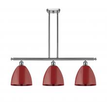 Innovations Lighting 516-3I-SN-MBD-9-RD-LED - Plymouth - 3 Light - 36 inch - Brushed Satin Nickel - Cord hung - Island Light