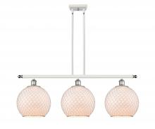 Innovation Lighting 516-3I-WPC-G121-10CSN-LED - Farmhouse Chicken Wire - 3 Light - 37 inch - White Polished Chrome - Cord hung - Island Light