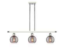 Innovation Lighting 516-3I-WPC-G1213-6SM - Athens Deco Swirl - 3 Light - 36 inch - White Polished Chrome - Cord hung - Island Light