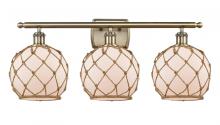 Innovation Lighting 516-3W-AB-G121-8RB - Farmhouse Rope - 3 Light - 28 inch - Antique Brass - Bath Vanity Light