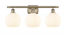 Innovation Lighting 516-3W-AB-G1217-8WV - White Venetian - 3 Light - 28 inch - Antique Brass - Bath Vanity Light