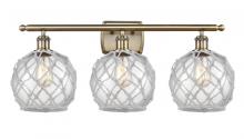 Innovation Lighting 516-3W-AB-G122-8RW - Farmhouse Rope - 3 Light - 28 inch - Antique Brass - Bath Vanity Light