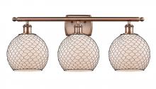 Innovation Lighting 516-3W-AC-G121-8CBK - Farmhouse Chicken Wire - 3 Light - 28 inch - Antique Copper - Bath Vanity Light