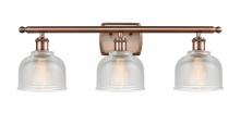 Innovation Lighting 516-3W-AC-G412-LED - Dayton - 3 Light - 26 inch - Antique Copper - Bath Vanity Light