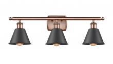 Innovation Lighting 516-3W-AC-M8-BK-LED - Smithfield - 3 Light - 27 inch - Antique Copper - Bath Vanity Light