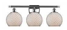 Innovation Lighting 516-3W-PC-G121-8CBK - Farmhouse Chicken Wire - 3 Light - 28 inch - Polished Chrome - Bath Vanity Light