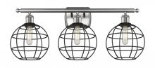 Innovation Lighting 516-3W-SN-CE-8-BK - Lake Placid - 3 Light - 28 inch - Brushed Satin Nickel - Bath Vanity Light