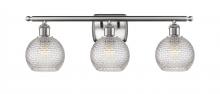 Innovation Lighting 516-3W-SN-G122C-6CL - Athens - 3 Light - 26 inch - Brushed Satin Nickel - Bath Vanity Light