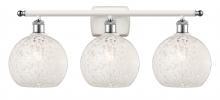 Innovation Lighting 516-3W-WPC-G1216-8WM - White Mouchette - 3 Light - 28 inch - White Polished Chrome - Bath Vanity Light