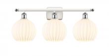 Innovation Lighting 516-3W-WPC-G1217-8WV - White Venetian - 3 Light - 28 inch - White Polished Chrome - Bath Vanity Light