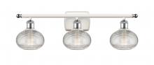 Innovation Lighting 516-3W-WPC-G555-6CL - Ithaca - 3 Light - 26 inch - White Polished Chrome - Bath Vanity Light