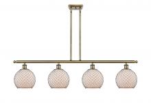 Innovation Lighting 516-4I-AB-G121-8CBK-LED - Farmhouse Chicken Wire - 4 Light - 48 inch - Antique Brass - Cord hung - Island Light