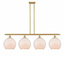 Innovation Lighting 516-4I-SG-G121-10CSN-LED - Farmhouse Chicken Wire - 4 Light - 48 inch - Satin Gold - Cord hung - Island Light