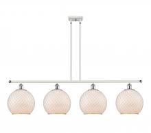 Innovation Lighting 516-4I-WPC-G121-10CSN-LED - Farmhouse Chicken Wire - 4 Light - 48 inch - White Polished Chrome - Cord hung - Island Light