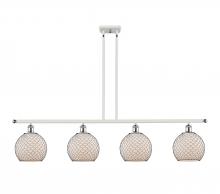 Innovation Lighting 516-4I-WPC-G121-8CBK-LED - Farmhouse Chicken Wire - 4 Light - 48 inch - White Polished Chrome - Cord hung - Island Light