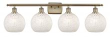 Innovation Lighting 516-4W-AB-G1216-8WM - White Mouchette - 4 Light - 38 inch - Antique Brass - Bath Vanity Light