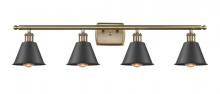Innovation Lighting 516-4W-AB-M8-BK-LED - Smithfield - 4 Light - 37 inch - Antique Brass - Bath Vanity Light