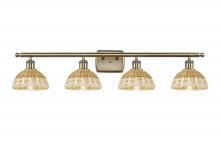 Innovation Lighting 516-4W-AB-NBD2-75-NAT - Bristol Natural II - 4 Light - 38 inch - Antique Brass - Bath Vanity Light