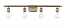Innovations Lighting 516-4W-AB-LED - Bare Bulb - 4 Light - 36 inch - Antique Brass - Bath Vanity Light