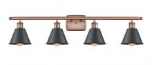 Innovation Lighting 516-4W-AC-M8-BK-LED - Smithfield - 4 Light - 37 inch - Antique Copper - Bath Vanity Light