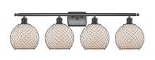 Innovation Lighting 516-4W-OB-G121-8CBK-LED - Farmhouse Chicken Wire - 4 Light - 38 inch - Oil Rubbed Bronze - Bath Vanity Light
