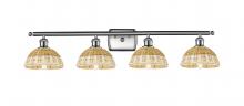 Innovation Lighting 516-4W-SN-NBD2-75-NAT - Bristol Natural II - 4 Light - 38 inch - Brushed Satin Nickel - Bath Vanity Light