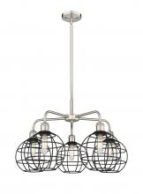 Innovation Lighting 516-5CR-SN-CE-8-BK - Lake Placid - 5 Light - 26 inch - Satin Nickel - Chandelier