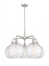 Innovation Lighting 516-5CR-SN-G1215-10 - Athens Water Glass - 5 Light - 28 inch - Satin Nickel - Chandelier