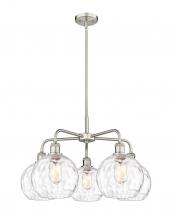 Innovation Lighting 516-5CR-SN-G1215-8 - Athens Water Glass - 5 Light - 26 inch - Satin Nickel - Chandelier
