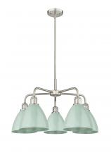 Innovation Lighting 516-5CR-SN-MBD-75-SF - Plymouth - 5 Light - 26 inch - Satin Nickel - Chandelier