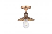 Innovation Lighting 517-1C-AC-M17-AC - Scallop - 1 Light - 8 inch - Antique Copper - Semi-Flush Mount