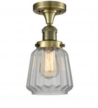 Innovation Lighting 517-1CH-AB-G142 - Chatham - 1 Light - 7 inch - Antique Brass - Semi-Flush Mount
