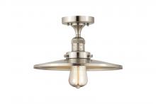 Innovation Lighting 517-1CH-SN-MFR-SN-12-LED - Railroad - 1 Light - 12 inch - Brushed Satin Nickel - Semi-Flush Mount